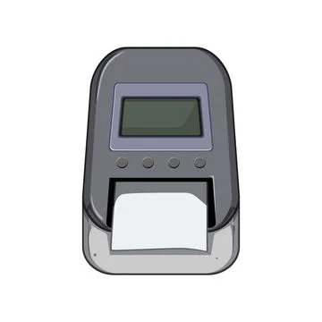 Press label printer cartoon vector illustration Stock Illustration