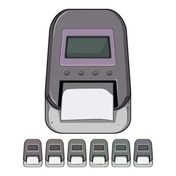 Press label printer cartoon vector graphic Stock Illustration