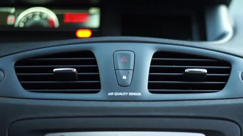 Press the lock button in the car Stock Footage 257841737