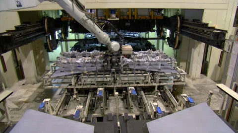 Press Machine in automobile factory Stock Footage 35584746
