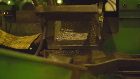 Press machine for cutting pieces of metal Stock Footage 99493780