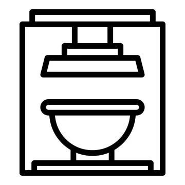 Press machine icon, outline style Illustrazione stock