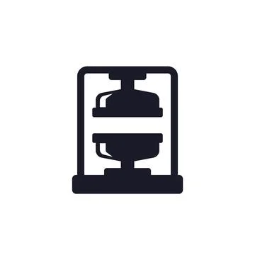 Press machine icon on white イラスト素材