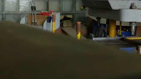Press machine for manufacturing interlocking concrete pavers for road surface Stock Footage 95103093