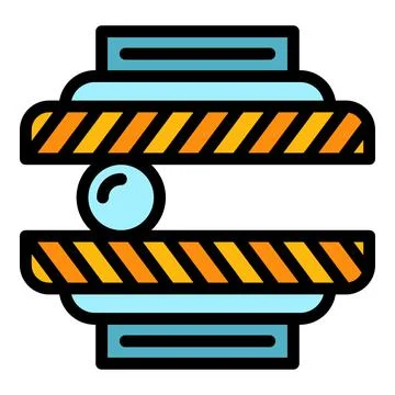 Press machine technology icon color outline vector イラスト素材