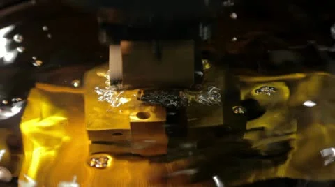 Press machine under liquid Stock Footage 12179049