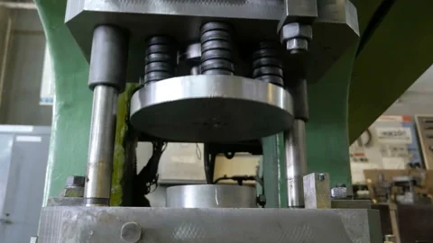 Press machine in working, closeup Stock Footage 87725805