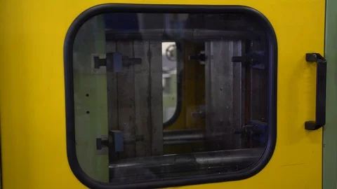 The press makes a part from plastic. Stock Footage 123437753