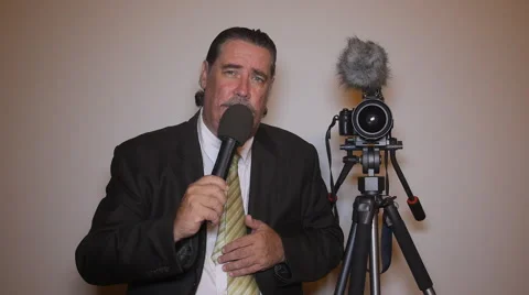 Press media interviewer conducting interview 1 of 2 Stock Footage 54720375