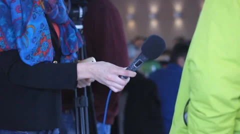 Press media man  interview  Video stock 59151841