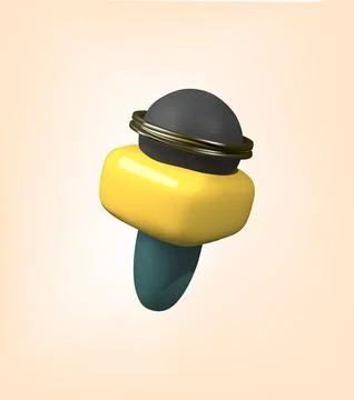 Press microphone 3d illustration. Stock Illustration