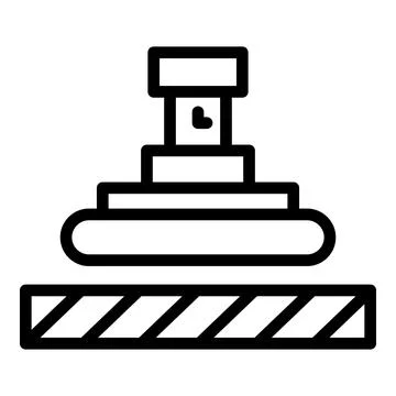 Press paper machine icon, outline style Stock Illustration