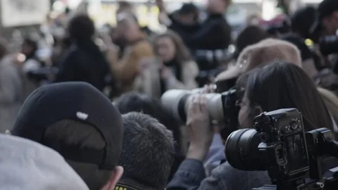 Press photographers capturing important event Stock Footage 306462564