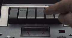 Press fast forward button on retro audio, Stock Video