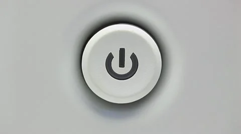 Press power button Stock Footage
