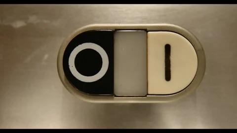 Press Power Button on off Stock Footage 98607507