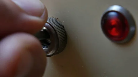 Press Power Button switch Stock Footage 76918615