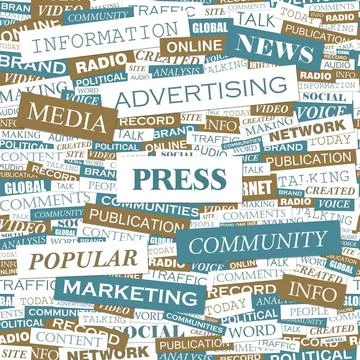 PRESS PRESS. Background concept wordcloud illustration. Print concept word... Stock Photos