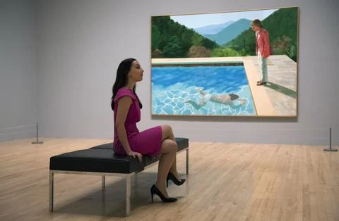 Press Preview of David Hockney's work on display at Tate Britain, London, United Stock Photos