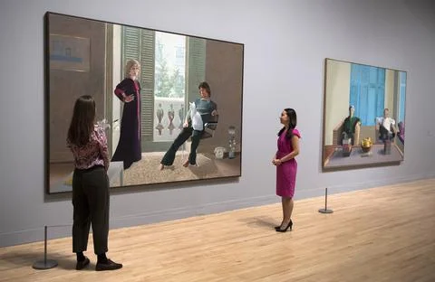 Press Preview of David Hockney's work on display at Tate Britain, London, United Stock Photos