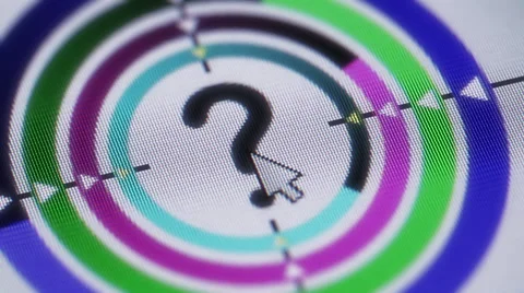 Press question button on the screen Stock Footage 50222549