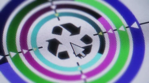 Press recycle button on the screen Stock Footage 50257196