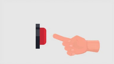Press the red button. Animation of the switch. Cartoon Stock Footage 274642745