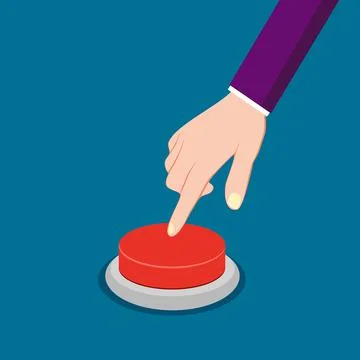 Press the red button. Start and stop concept. business concept vector Stock Illustration
