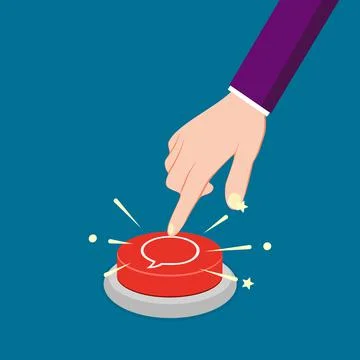 Press the red comment button. The concept of opinion. business vector 스톡 일러스트