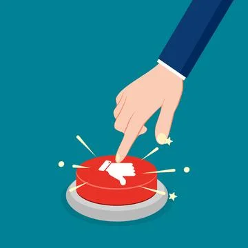 Press the red dislike button. Dislike concept. business Vector illustration e Illustrazione stock