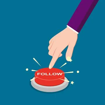 Press the red follow button. Tracking concept. business concept vector Illustrazione stock