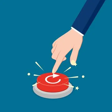 Press the red refresh button. The idea of starting over. business cocept vect Stock Illustration