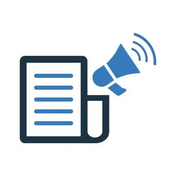 Press, release, ad, broadcast icon. Simple editable vector graphics. Illustrazione stock