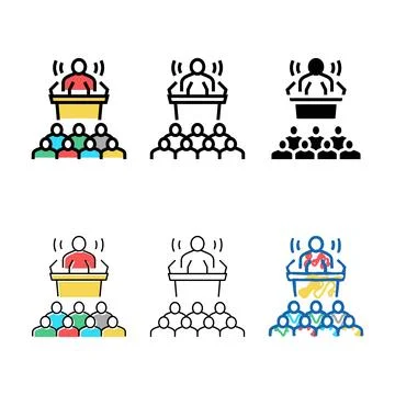 Press release color icon range vector 스톡 일러스트