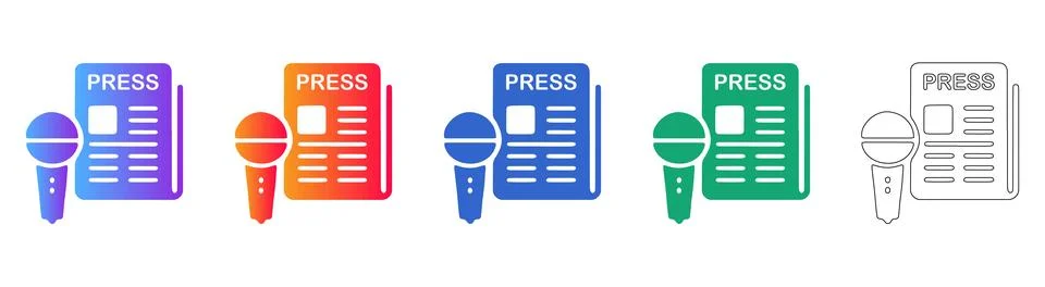 Press release document icon with microphone 스톡 일러스트