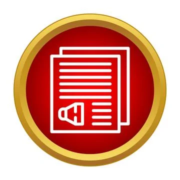 Press release icon announcing breaking news information Stock Illustration