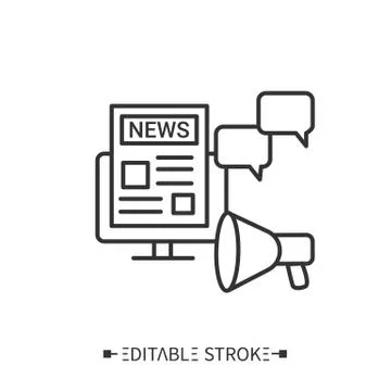 Press release icon. Official statement Illustrazione stock