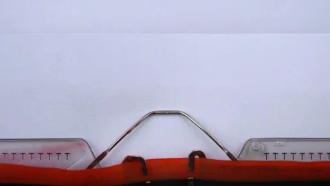 Press Release - phrase printed on an old typewriter in red letters, close up. Stockbeeldmateriaal 126776643