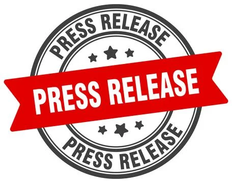 Press release stamp. press release label on transparent background. round sig Stock Illustration