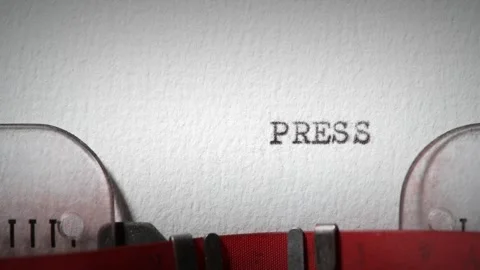 Press release text written with a typewriter Stock Footage 335291306