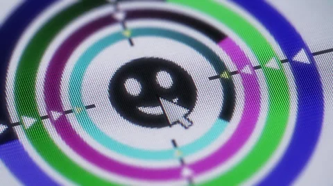 Press smile button on the screen Stock Footage 50243737