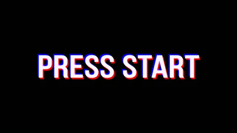 Press Start. Animation of Text With Glitch Effect Stock Footage 117191363