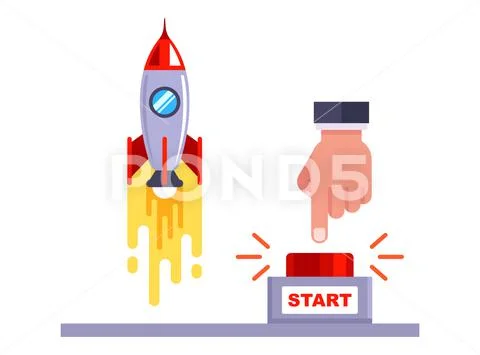 Press the start button and launch a rocket into space.: Graphic #170325485