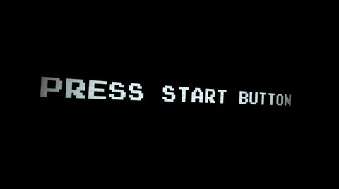 Press Start Button - Angled Arcade game screen - Motion Graphic Loop Video stock 45552585