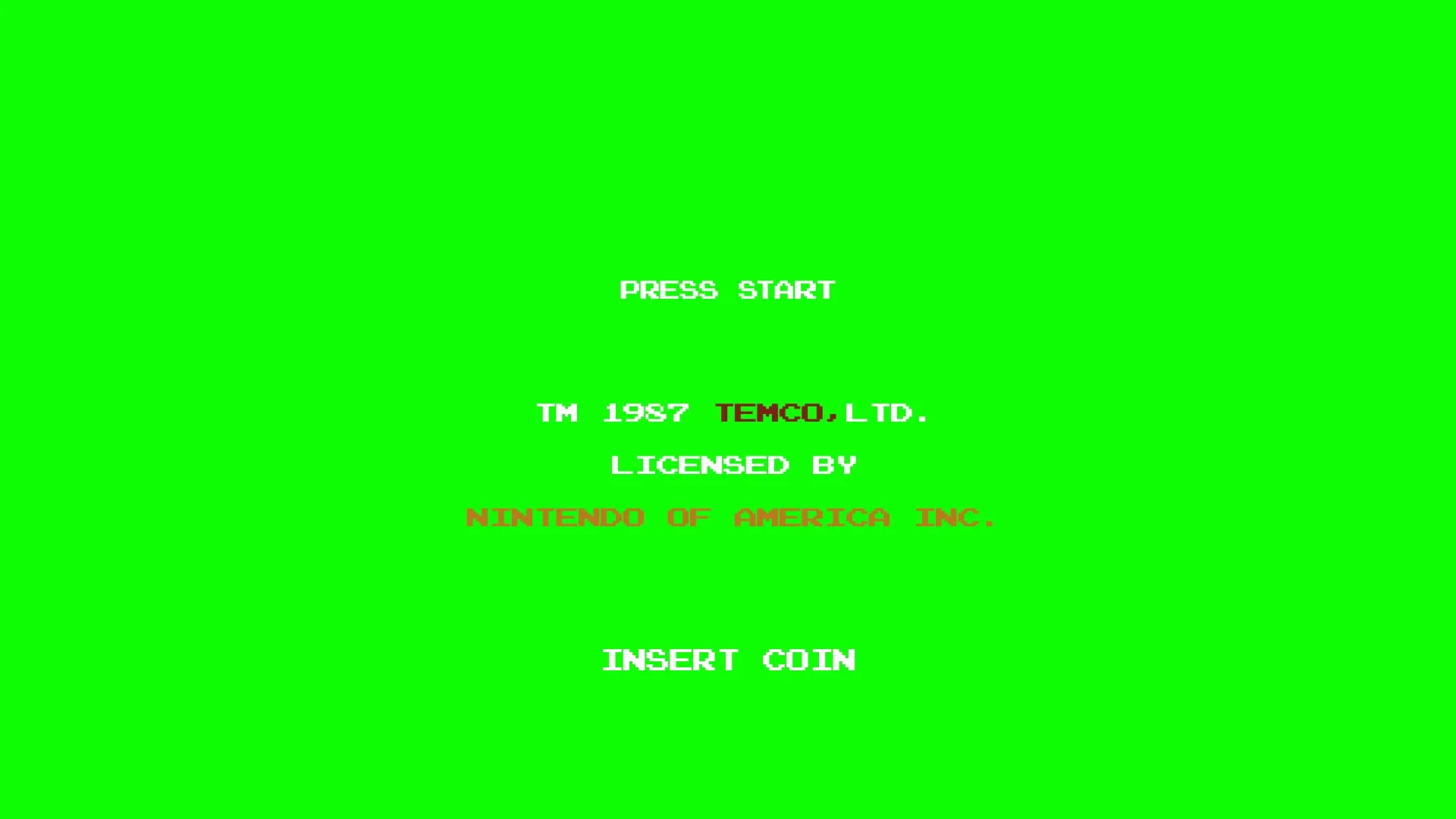 Press Start Insert Coin of an Old Arcade Video Game on a Green Screen  Background