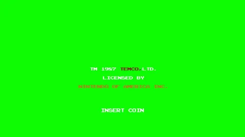 Press Start Insert Coin of an Old Arcade Video Game on a Green Screen Background Stock Footage 22782540