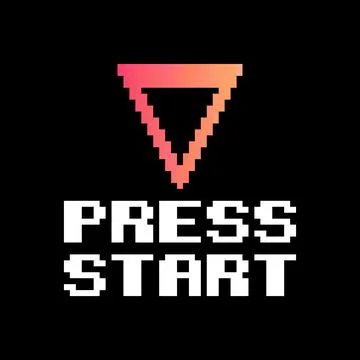Press start pixels. Vector illustration of cross stitch and t-shirt pattern. 스톡 일러스트