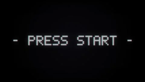 Press Start Retro Gaming Screen Glitch Effect. Stock Footage 336620425