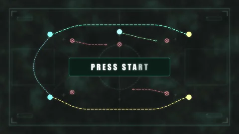 Press start retro video game menu screen animation loop motion graphic Stock Footage 346545003