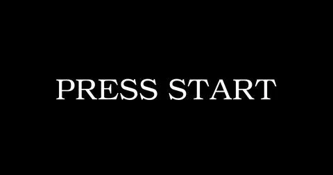 Press Start simple text golden metallic illuminated overlay effect. Press s.. 스톡 일러스트
